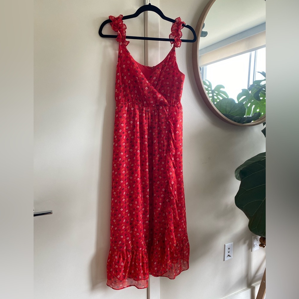 Madewell maxi dress with ruffle shoulder